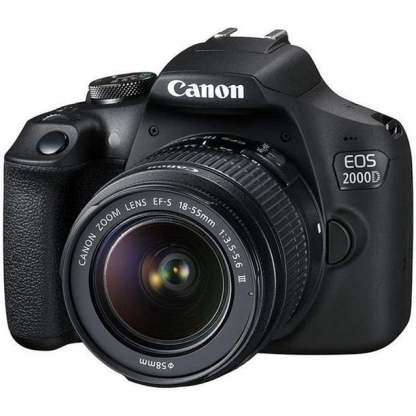 Canon EOS 2000D / Rebel T7 Cámara DSLR + Lente de 18-55 mm, Paquete de inicio de filtros de 58 mm Canon 2727C002AA_EDI_3