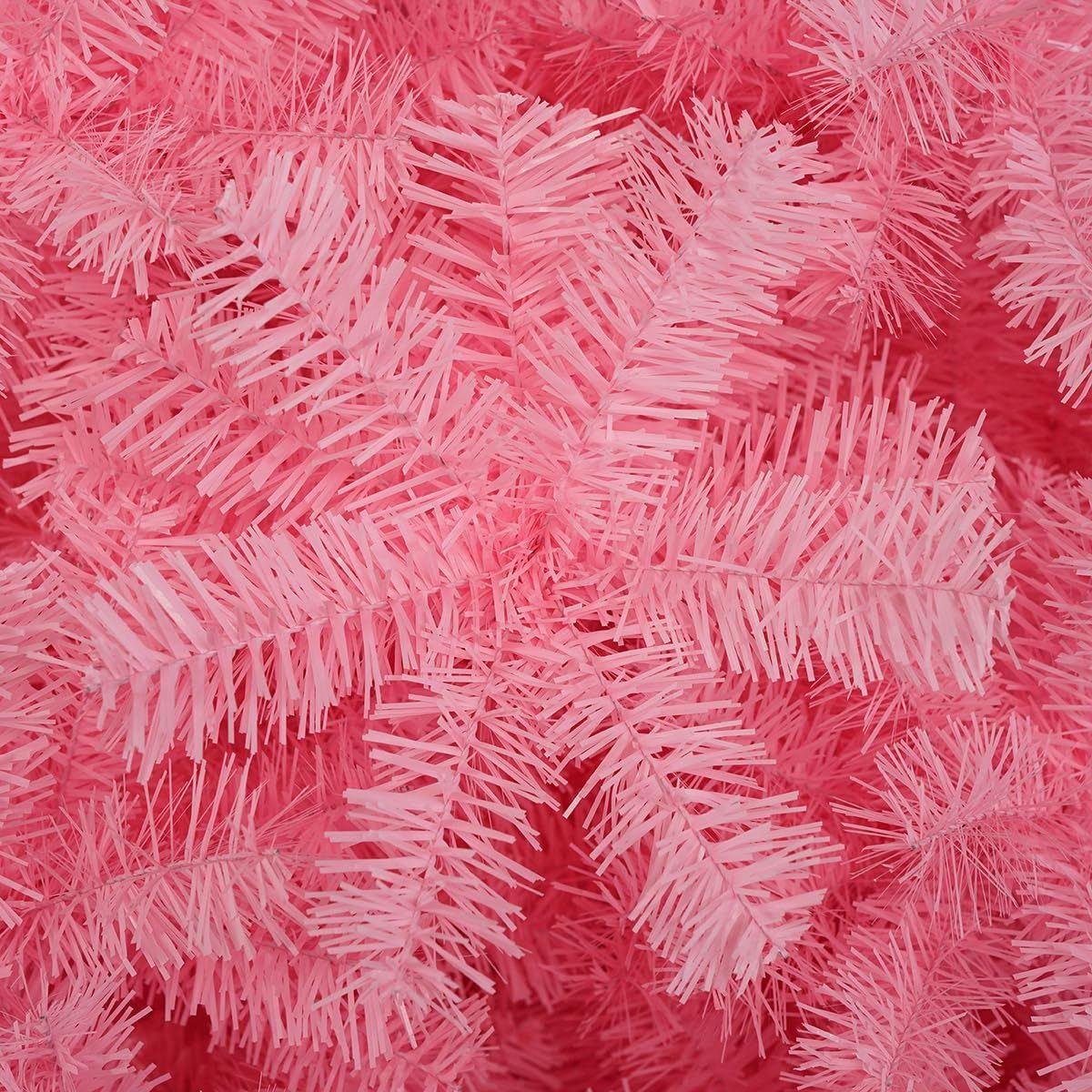 KTKDE Árbol de Navidad artificial de abeto de 7 pies, árbol de Navidad verde realista con 1.450 puntas de árbol, 300 postes de luz LED alimentados por pilas, pentáculo dorado de 7.8 pulgadas, perfecto