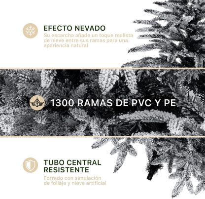 ESQUIMAL Árbol de Navidad Escarchado Ramas PVC y PE, Cedro del Himalaya Frondoso (Verde Nevado, 1.8 m)