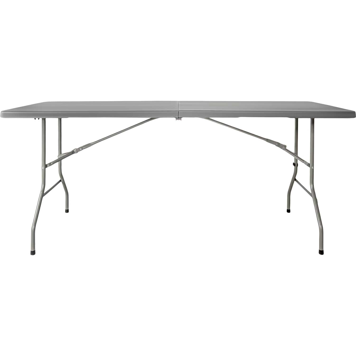Mesa plegable 1,80m combinada jardín exterior camping gris
