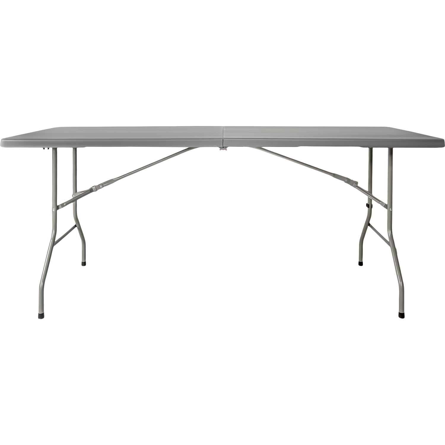 Mesa plegable 1,80m combinada jardín exterior camping gris