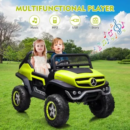 Camión de paseo de 24V para niños, coche eléctrico de 2 plazas con licencia Mercedes Benz para niños pequeños, juguete para montar con Control remoto