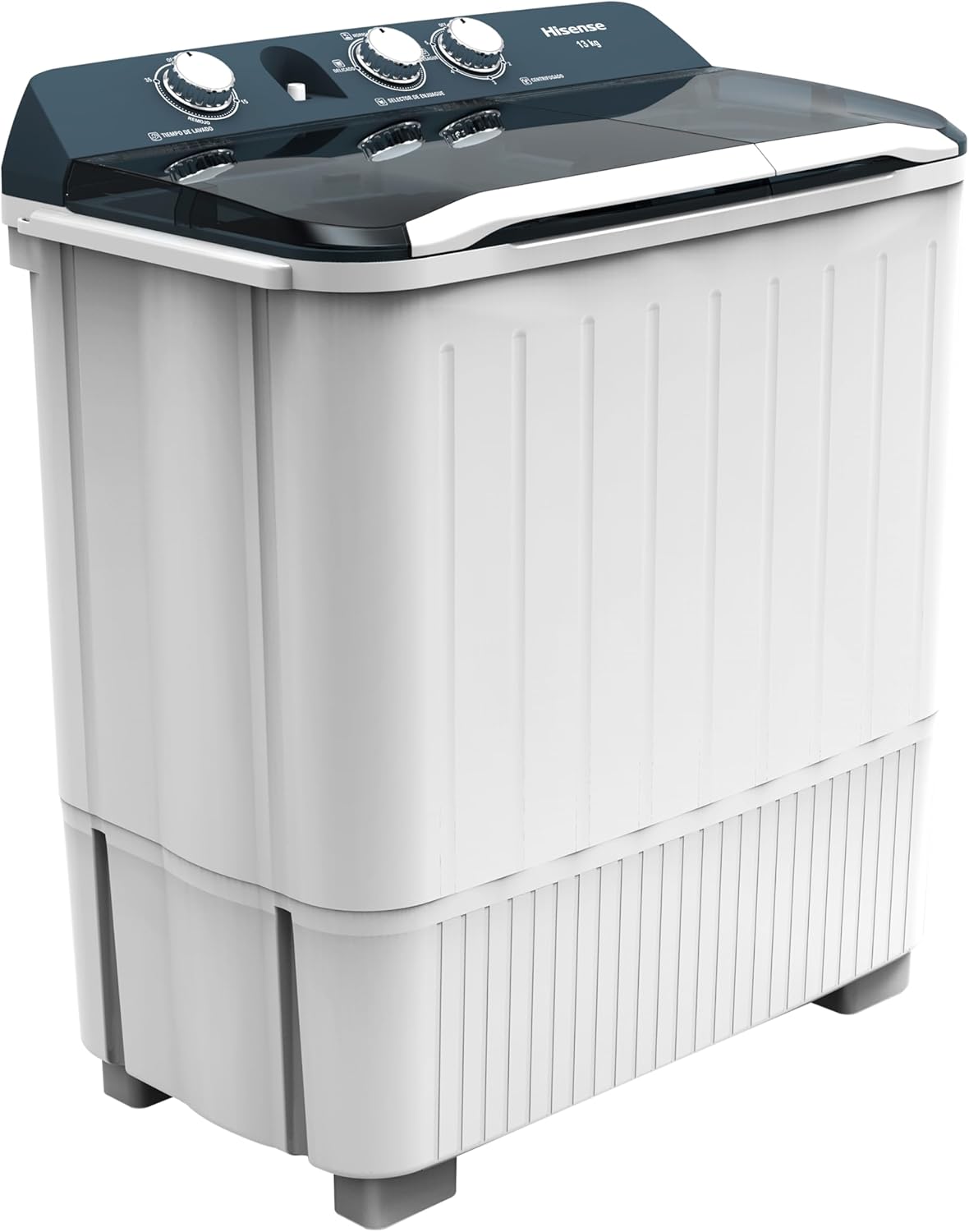 Hisense WSA1102PCN Lavadora Semiautomätica Doble Tina 11 Kg, Blanco/Gris