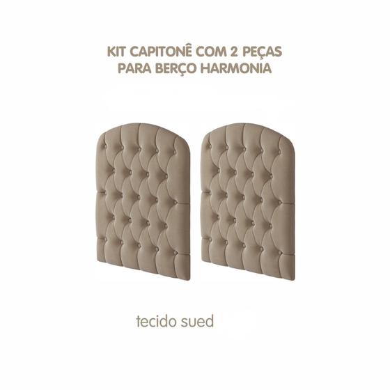 Minicama tipo cuna con muebles capitoné Alegria Espresso