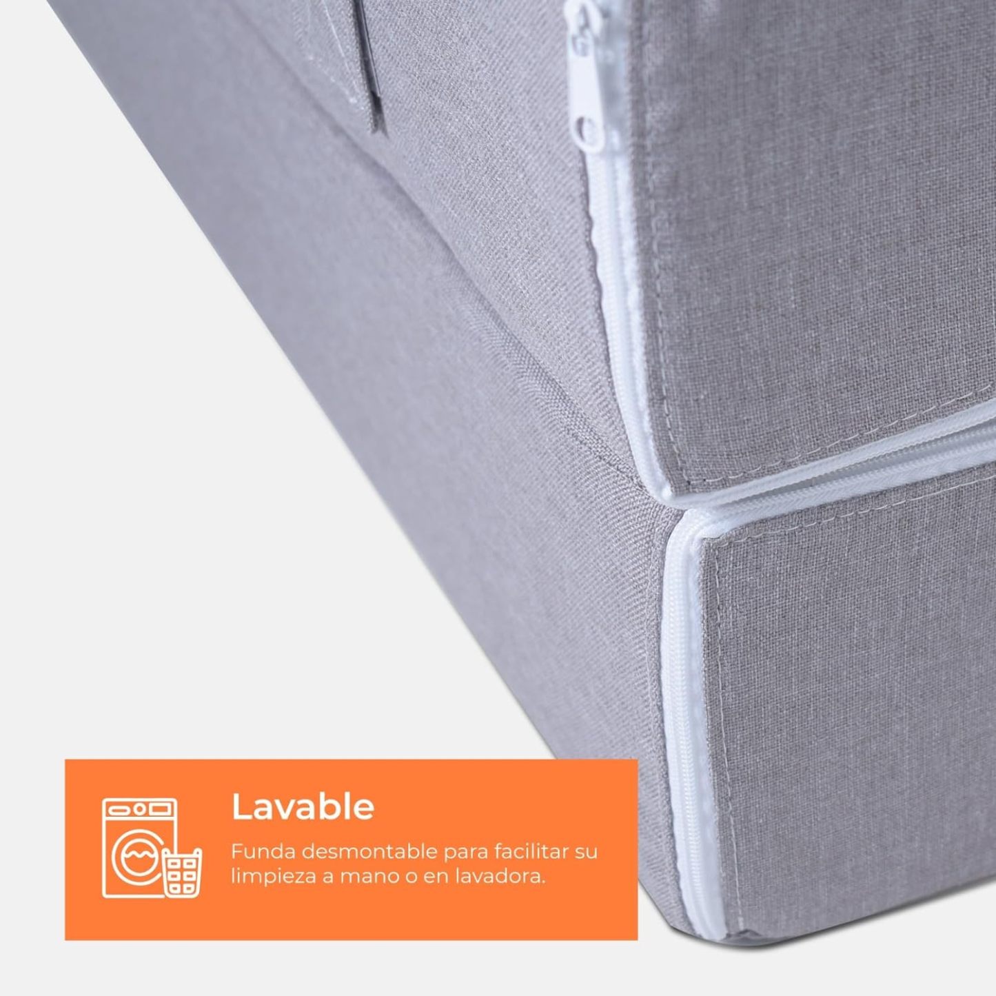 AGUSTO Sofá Cama Matrimonial Multifunción Colchon Plegable Futon Chaise Sillon Puff (Gris Oxford)
