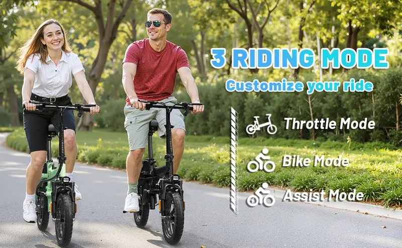 ASKMY E14 Folding Electric Bike for Adults | 48V 500W Motor | 14" Lightweight City Commuter | Up to 18MPH | 10Ah Battery Option | UL2849 Certified | bicicleta electrica urbana