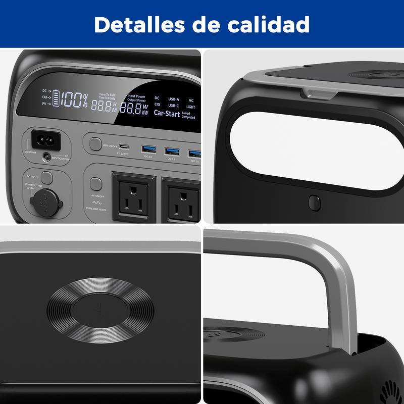 CTOLITY AP400 Generador Solar Portátil 346Wh 500W Batería LiFePO4 150W Carga Rápida Inalámbrica 4000+ Ciclos UPS Instantáneo para Cortes de Luz Emergencias Respaldo de Energía Camping Viajes Hogar Exterior Generador Eléctrico Portátil Batería de Respaldo 