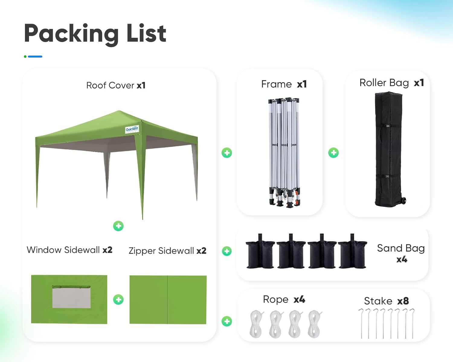 Quictent - Tienda de campaña desplegable de privacidad de 10 x 10 pulgadas con paredes laterales y ventanas ventiladas enrollables, configuración para una persona, fácil refugio para eventos
