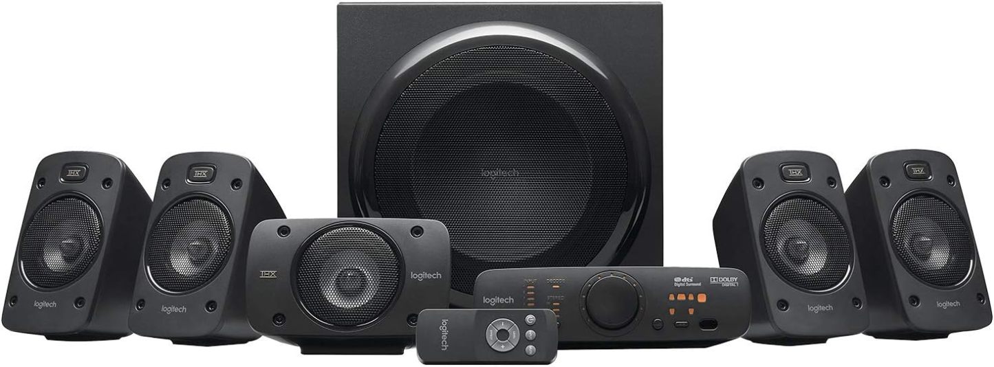 Logitech Z906 5.1 Sistema de Audio con Sonido Envolvente THX, Certificado Dolby&DTS, 500 W RMS, Multi-Dispositivos, Entradas Audio Múltiples, PC/PS4/Xbox/TV/Móvil/Tablet - Negra