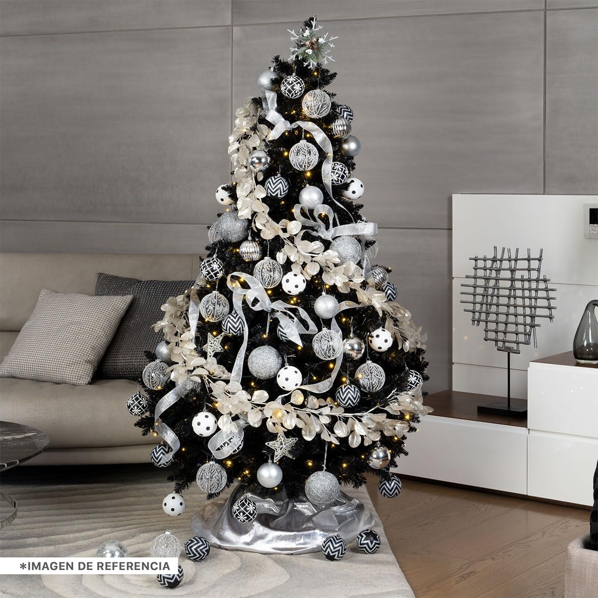 ESQUIMAL Árbol de Navidad Frondoso Pino Navideño Plegable, Cedro del Himalaya (Verde, 2.2 m)
