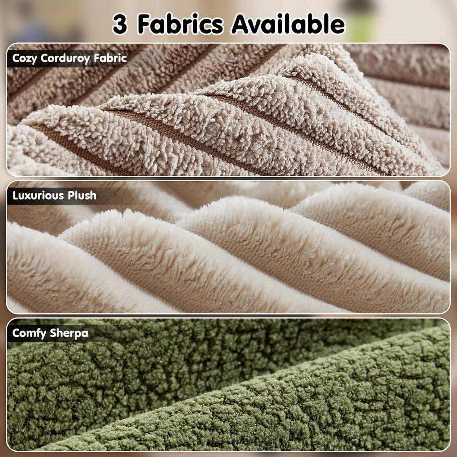 【2 Packages Shipping】Ovios 104" Plush Corduroy Cloud Velvet Modular Couch with Chaise, No Assembly Required - L-Shaped Sectional Sofa Set with Flexible Configuration - 104"W x 67.7"D x 30"H, 3 Seater