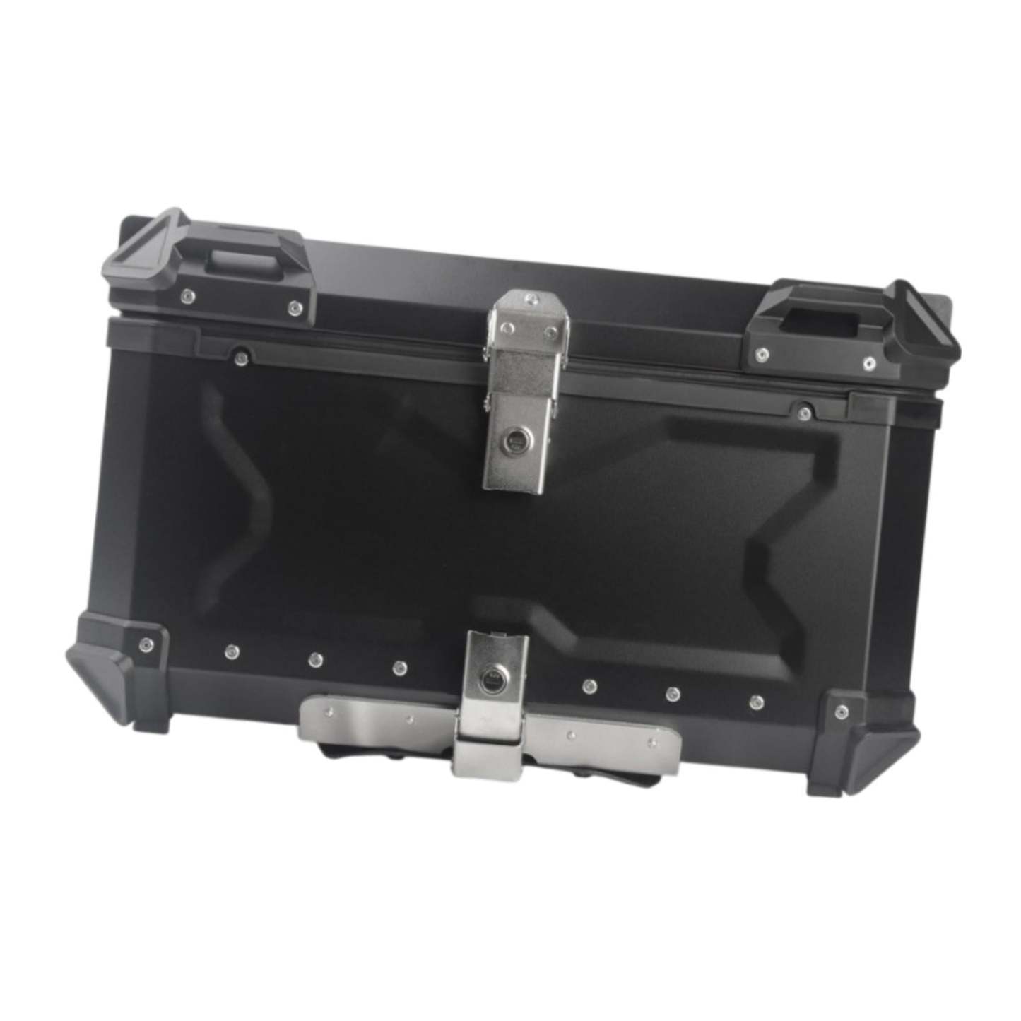 Baúl de motocicleta genérico, caja trasera, organizador de aluminio a prueba de golpes, caja para casco, baúl de almacenamiento de equipaje para 45L Plata