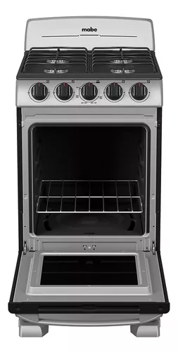 Estufa Mabe Em5032baps1 A Gas 4 Quemadores Plateada 120v Puerta Con Visor