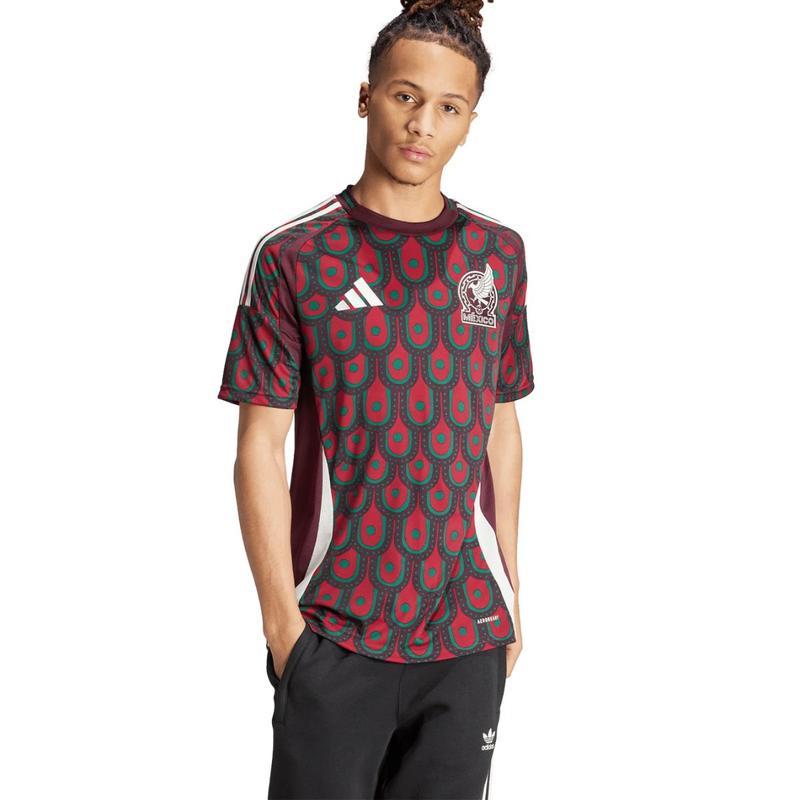 Jersey Playera Adidas de La Seleccion Nacional de Mexico Visitante Tinto Para Hombre（conjunto de 3 piezas）