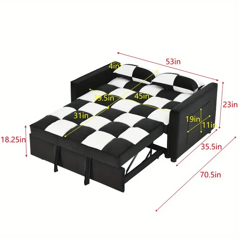 Sof&aacute;     de   con sof&aacute;   extra&iacute;ble,   3 en 1   sof&aacute;   de  ,   y negro detalles 9