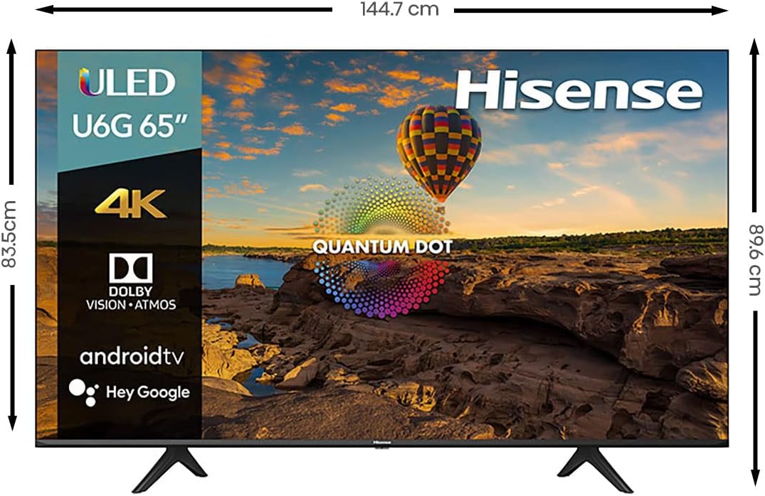 Hisense Pantalla QLED de 43" 43QD6N Google TV Works with Alexa 2024