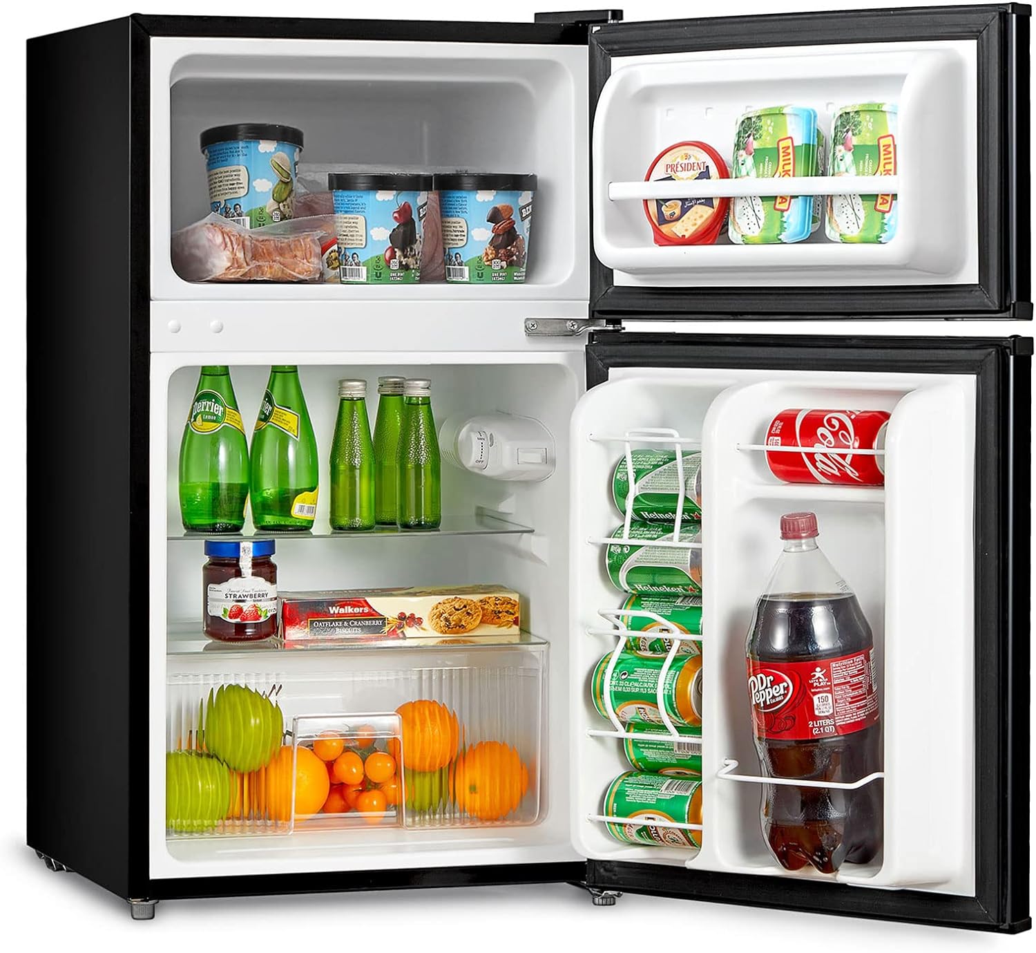 Midea WHD-113FSS1 Refrigerador compacto, 3.1 pies cúbicos, acero inoxidable
