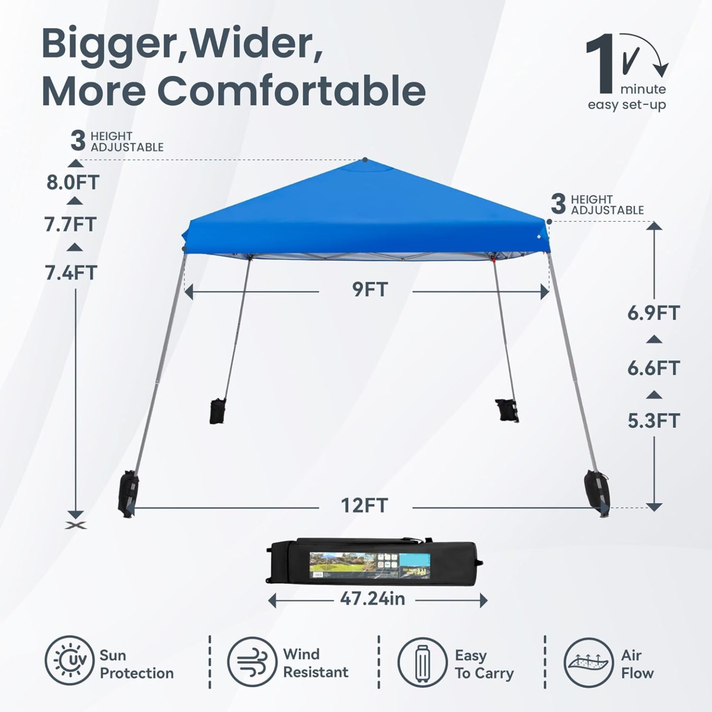 PHI VILLA - Toldo parasol con bloqueo UV de 4 x 4 m con kits de herramientas, pantalla de cenador para patio al aire libre, eventos de jardín-toallita mágica esponja