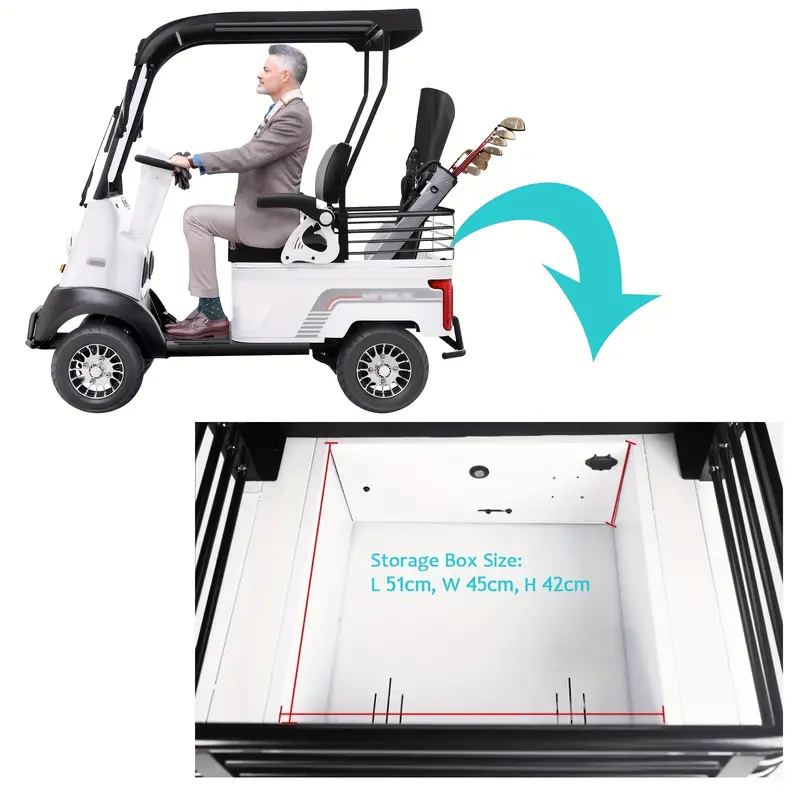 Scooter de movilidad de 4 ruedas para adultos, 50 millas de alcance, 18 mph, faro, cesta, cargador, llave remota, scooter de movilidad compacto y resistente para viajes, adultos, ancianos
