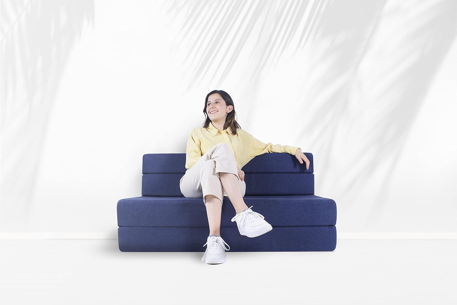 AGUSTO Sofá Cama Matrimonial Multifunción Colchon Plegable Futon Chaise Sillon Puff (Gris Oxford)