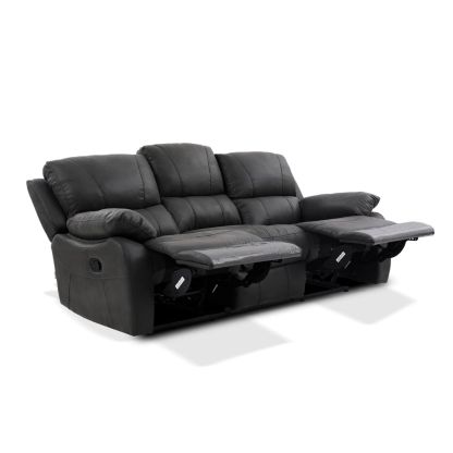 Sofá Reclinable Rosen Orson 3 Cuerpos Tela Manual Stone