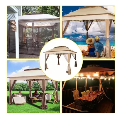 Toldo de tienda impermeable plegable reforzado Vevor 3,3 m * 3,3 m