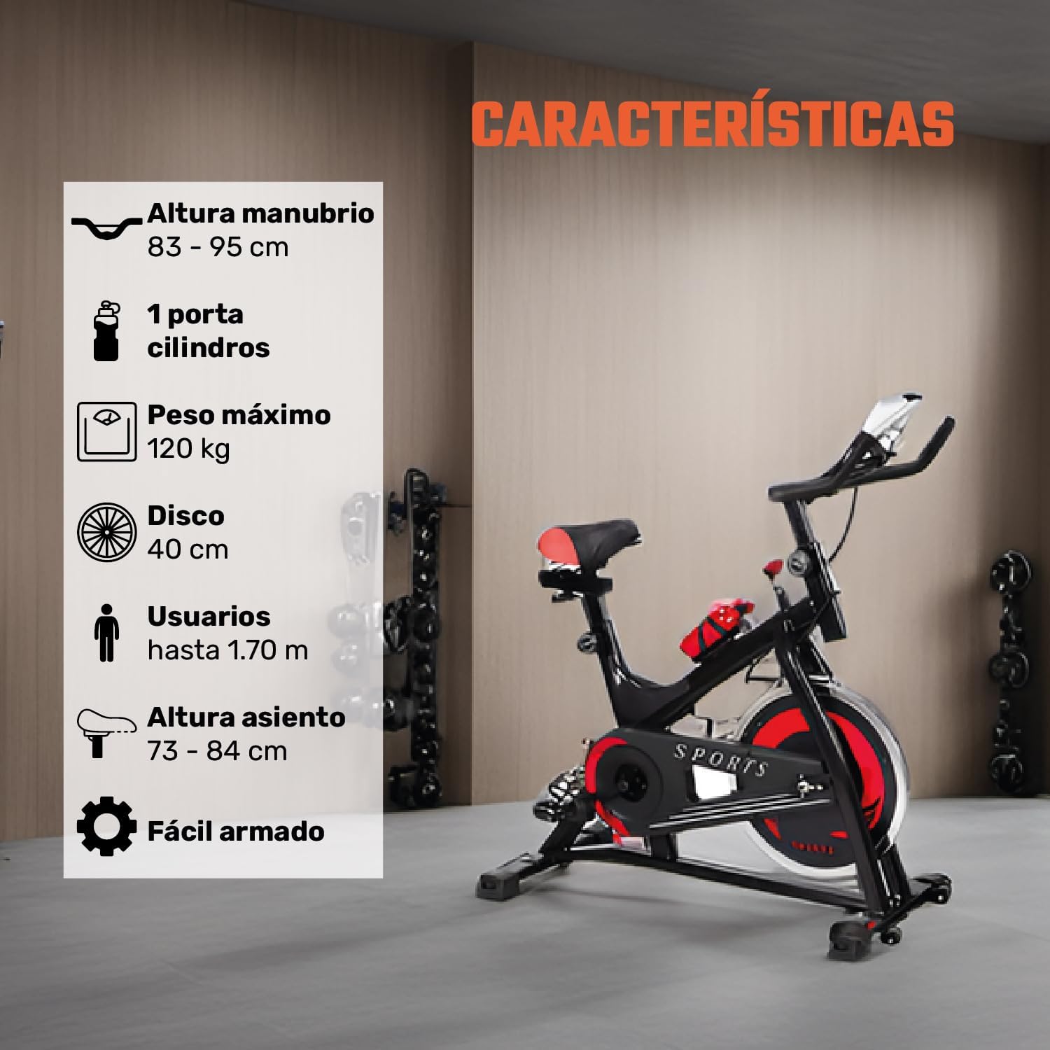 CENTURFIT Bicicleta Fija 6 kg Bicicleta Spinning Rueda 6 Kg Excelente Calidad Bicicleta Estacionaria Ajustable Bicicleta Estatica Pantalla Bicicleta Fija Para Ejercicio