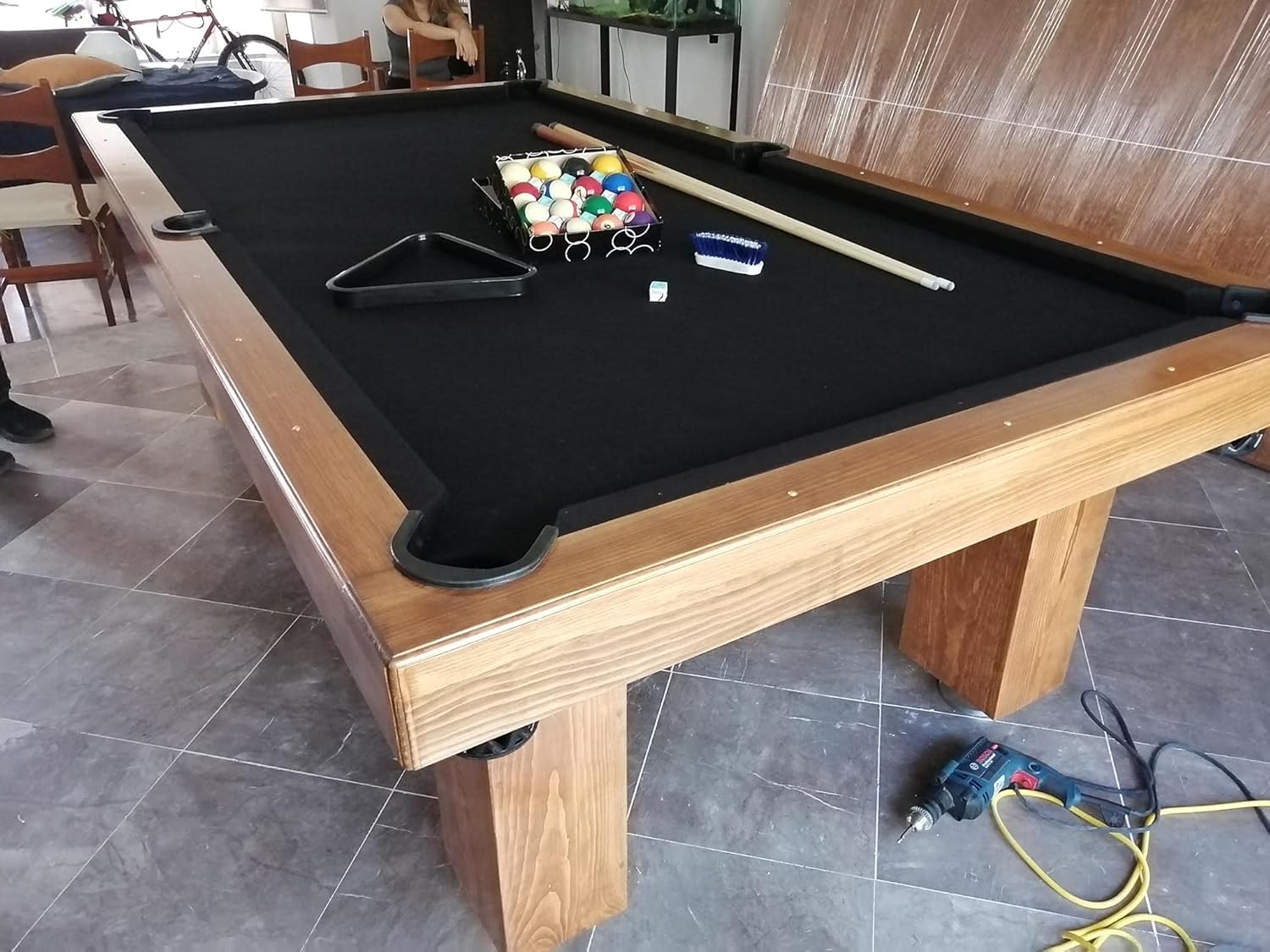 Mesa de Billar con Cubierta para Comedor Hecha a Mano en México Mesas Profesionales (Rojo)