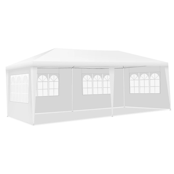 Costway Carpa de Exterior Entoldado para Bodas Portátil con 4 Paredes Removibles Glorieta para Eventos Refugio Patio Blanco 6 x 3 x 2,5 m Costway Modern