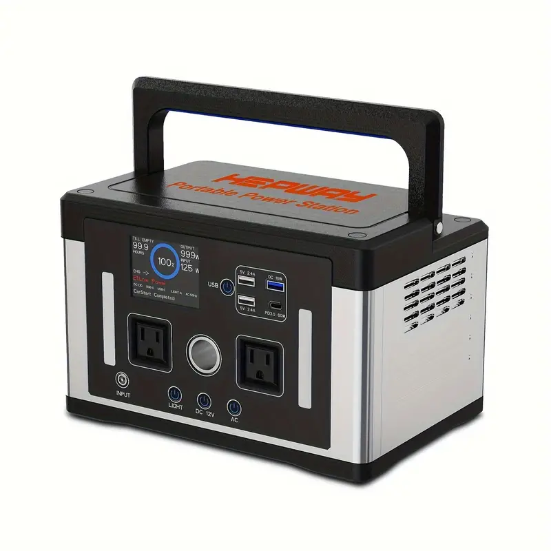 Estación de energía portátil Eurler P700 700W con capacidad de 577Wh para camping al aire libre y emergencias, todo en uno. Almacenamiento de energía solar con batería LiFePO4. Salida de CA 120V 60Hz 700W.