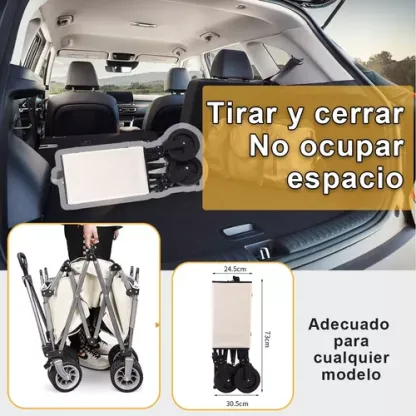 Carro De La Compra Plegable Multifuncional Con Mesa 3 En 1