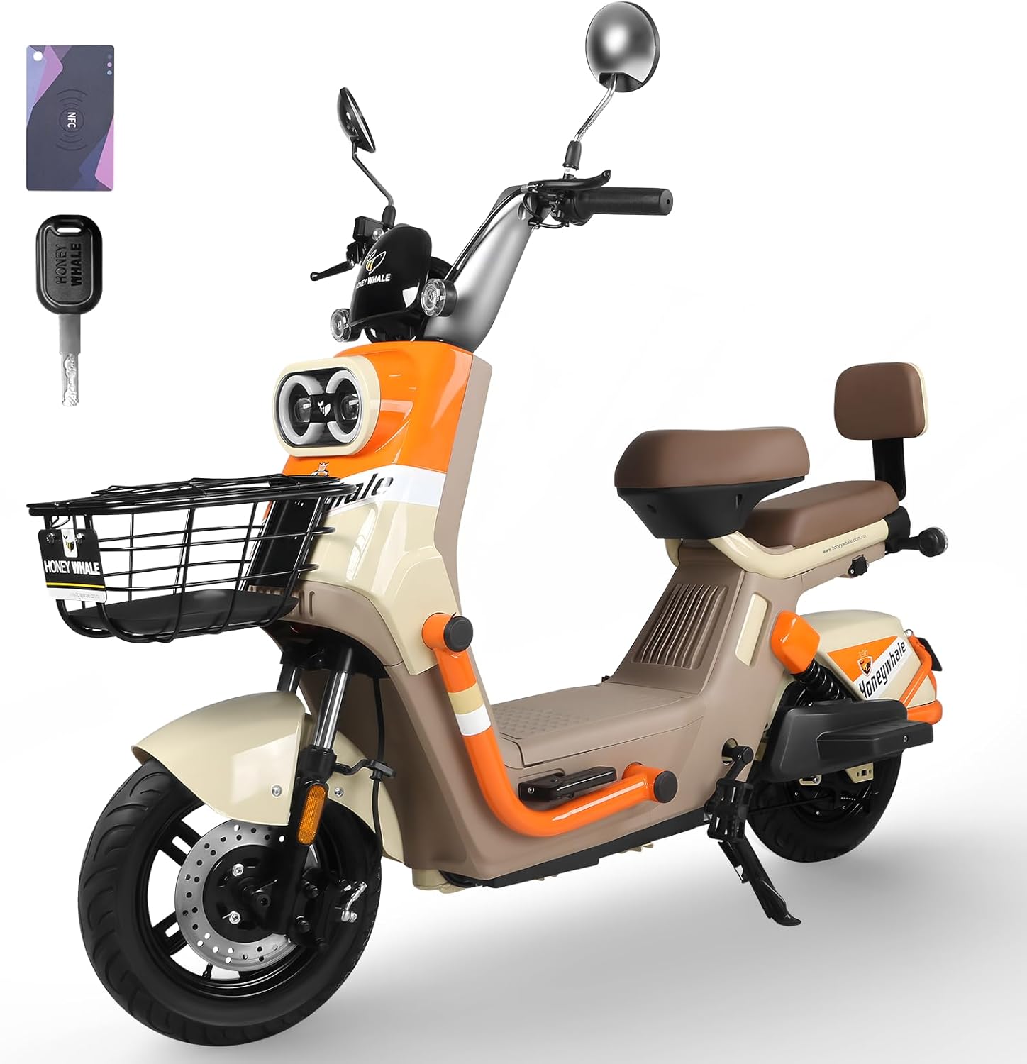 HONEYWHALE KC PRO Bicicleta Electrica para Adultos, Moto Electrica con Alarma, Potencia Motor Hasta 800W, Velocidad Máxima 45KM/H, Autonomía 60KM, Compatible con Desbloqueo NFC