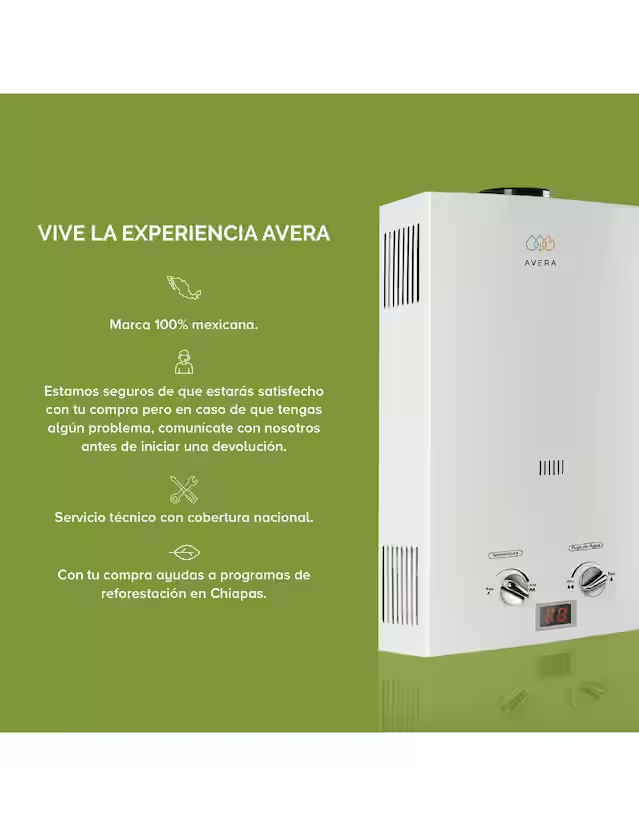Calentador de paso C6L 6 L gas lp