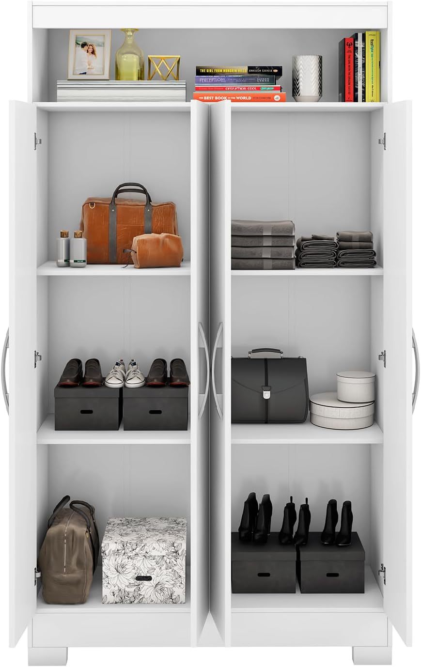 Skal Living Armario Multifuncional 4 Puertas Blanco/Rosa NT4040-BL