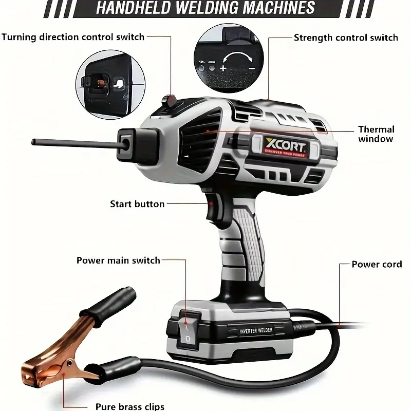 Kit de Pistola de Soldadura ARC Portátil - Equipo de Soldadura MIG con Inversor IGBT de 110V, Compatibilidad con Varilla de Alambre de 3/32"-1/8", Máquina de Soldadura Eléctrica y Accesorios para Tareas de Soldadura Versátiles