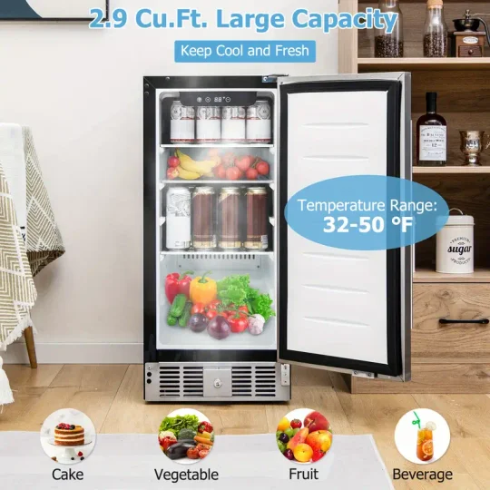 Maxmass Refrigerador Compacto Bajo Encimera/Refrigerador Independiente con Temperatura Ajustable