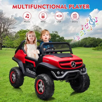 Camión de paseo de 24V para niños, coche eléctrico de 2 plazas con licencia Mercedes Benz para niños pequeños, juguete para montar con Control remoto