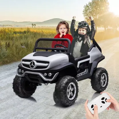 Camión de paseo de 24V para niños, coche eléctrico de 2 plazas con licencia Mercedes Benz para niños pequeños, juguete para montar con Control remoto