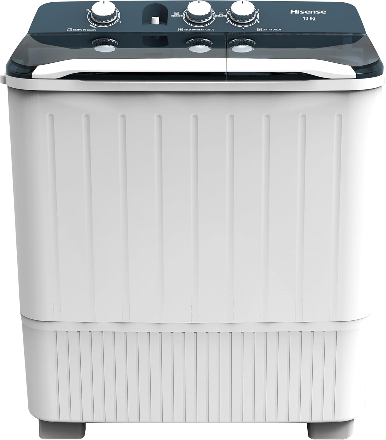 Hisense WSA1102PCN Lavadora Semiautomätica Doble Tina 11 Kg, Blanco/Gris