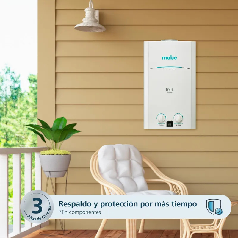 Calentador De Agua 10 Litros Tiro Natural Blanco Mabe