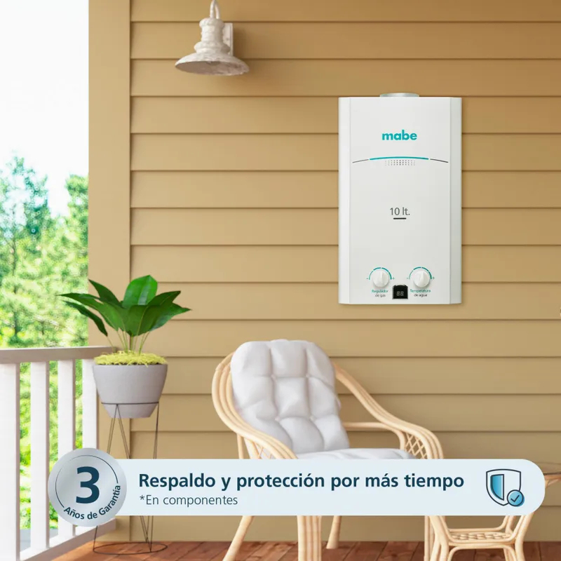 Calentador De Agua 10 Litros Tiro Natural Blanco Mabe