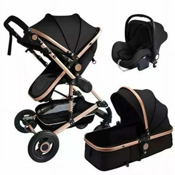 Cochecito de bebé 3 en 1 multifuncional Absorción de impactos Carro para recién nacidos Puede sentarse o acostarse Cochecito de bebé de lujo con paisaje alto ShopWise Round
