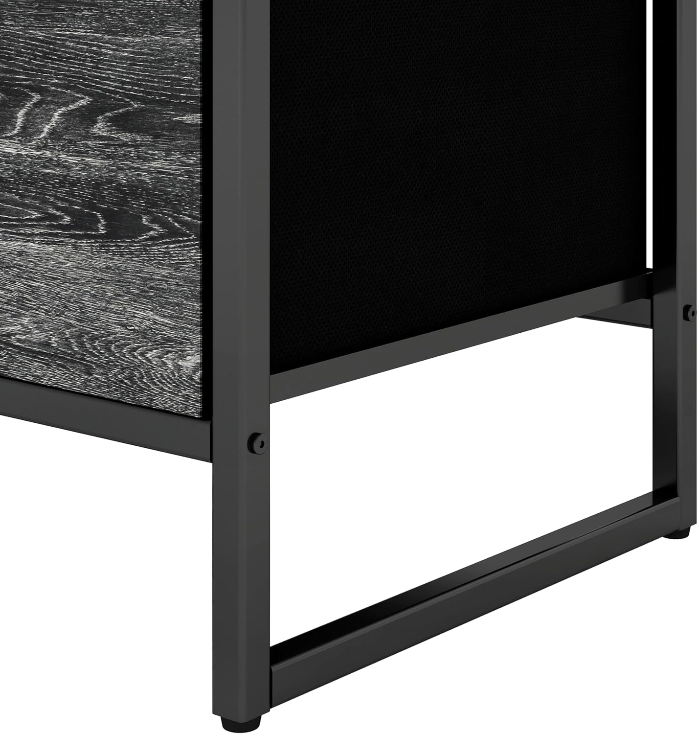 MU:4LIFE Cómoda De 5 Cajones Almacenamiento para Hogar Y Oficina, Organizador Cajonera De Estructura Metal y Cajones De Tela Lino Poliéster y Tela No Tejida (Gris Claro)