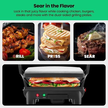 Chefman Parrilla Panini Prensa y Gourmet Sándwich de Hacer, 4 Rebanadas