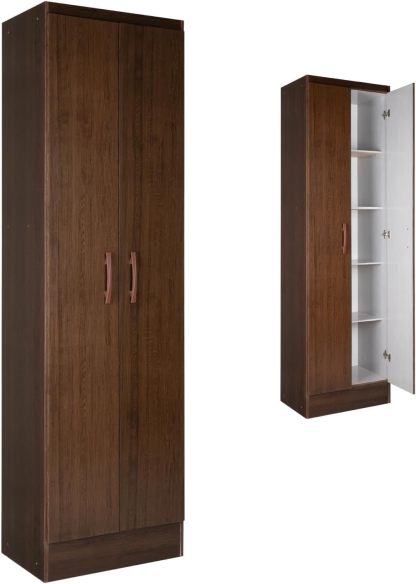 Kingshouse | Ropero De 6 Puertas con 2 Cajones – Color Café – Barra para Colgar – Estructura MDP – Mueble Organizador De Ropa – Armario para Casa, Recámara y Hogar