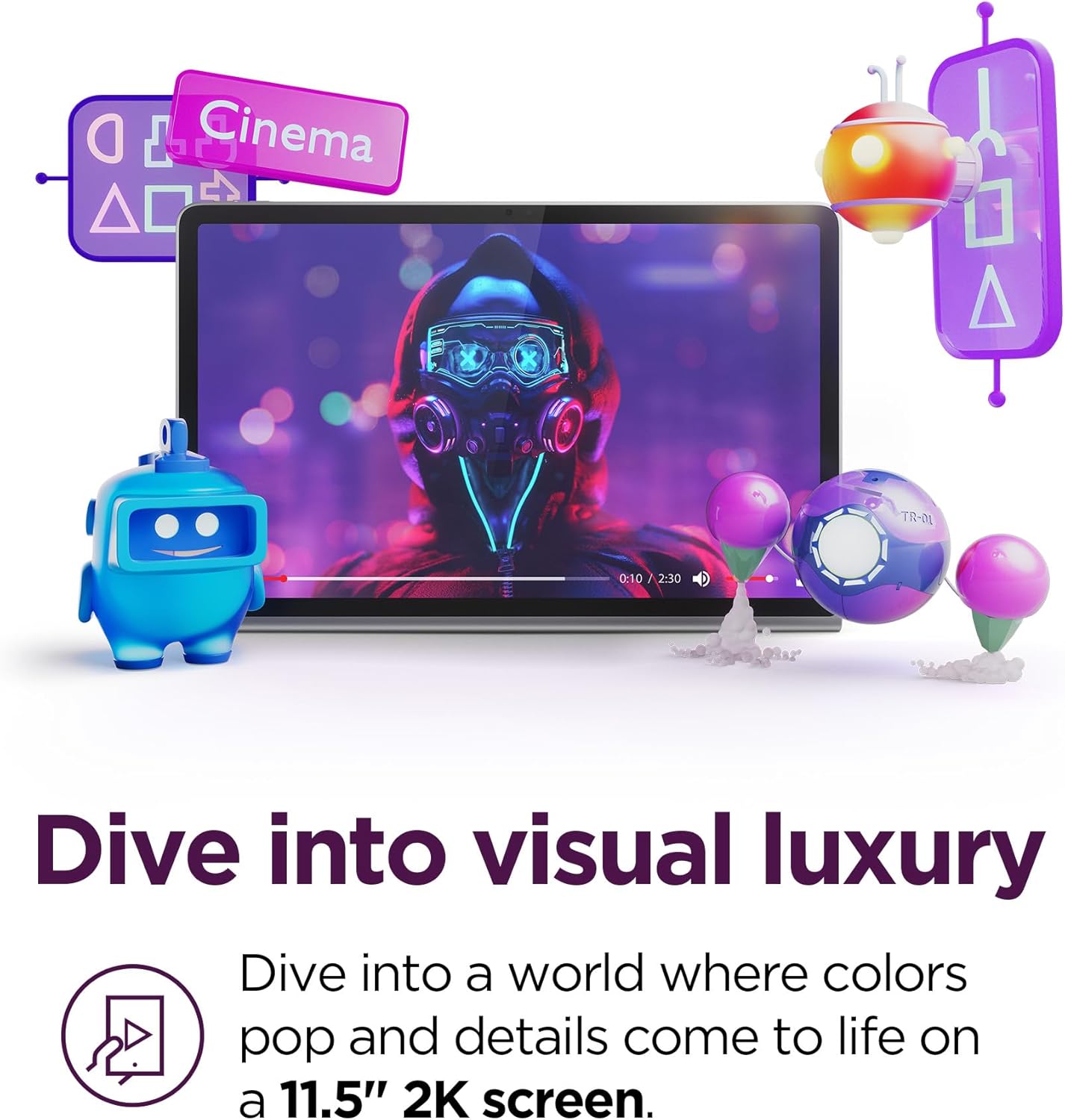 Lenovo Tab Plus - 2024 - Tablet de Entretenimiento Premium - 8 Altavoces JBL® - visualización táctil LCD 2K de 11.5" - Memoria de 8 GB - Almacenamiento de 128 GB - MediaTek™ Helio G99 - Funda Folio