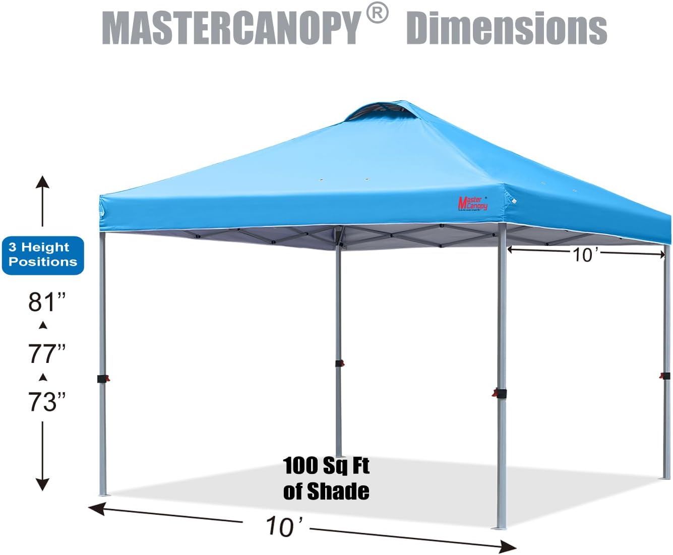 MASTERCANOPY - Tienda de campaña Comercial instantánea con Bolsa con Ruedas, 4 Sacos de Arena para toldo, 4 estacas (Blanco)