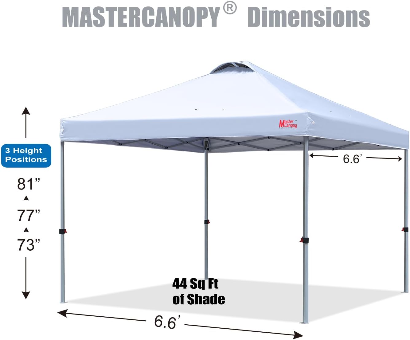 MASTERCANOPY - Tienda de campaña Comercial instantánea con Bolsa con Ruedas, 4 Sacos de Arena para toldo, 4 estacas (Blanco)