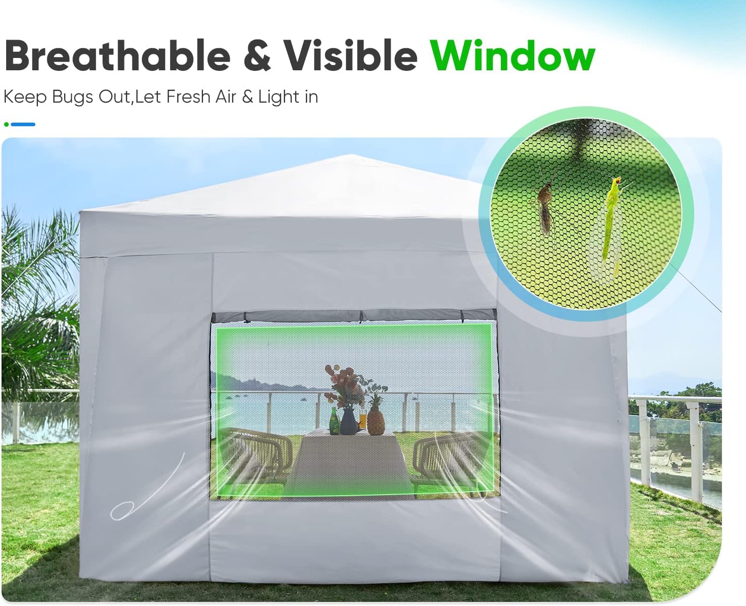 Quictent - Tienda de campaña desplegable de privacidad de 10 x 10 pulgadas con paredes laterales y ventanas ventiladas enrollables, configuración para una persona, fácil refugio para eventos