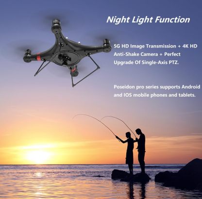Drone de pesca con cámara 4K con liberación automática de cebo de caída, 33 minutos con GPS, carga útil de 6.6 lbs, drones impermeables para adultos pescadores (hélices de batería